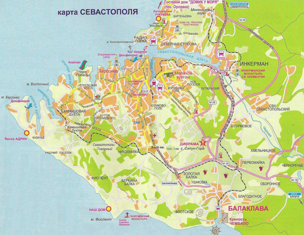 Карта Севастополя