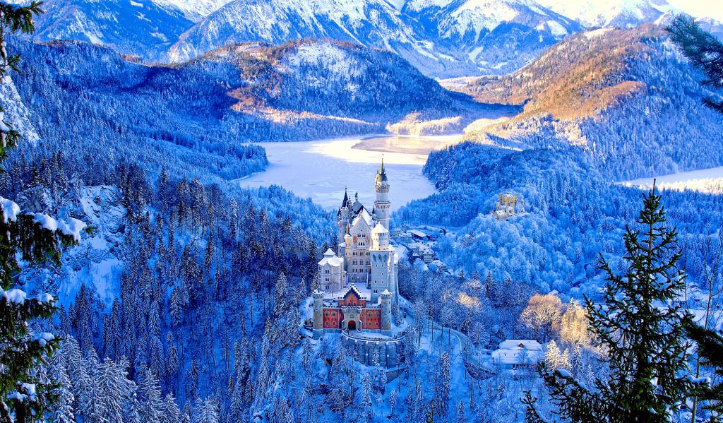 зимний пейзаж Баварии