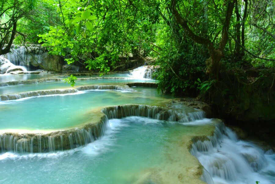 Лаос водопад