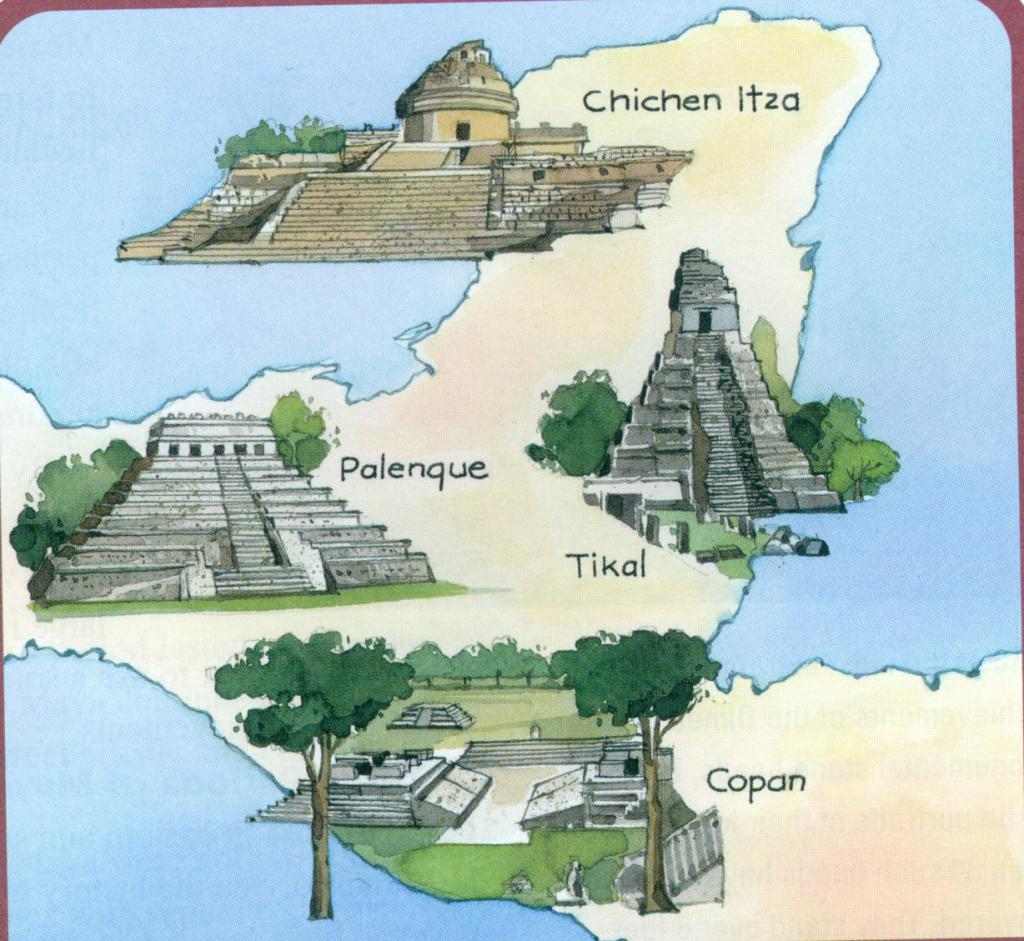 поселения Майя на карте