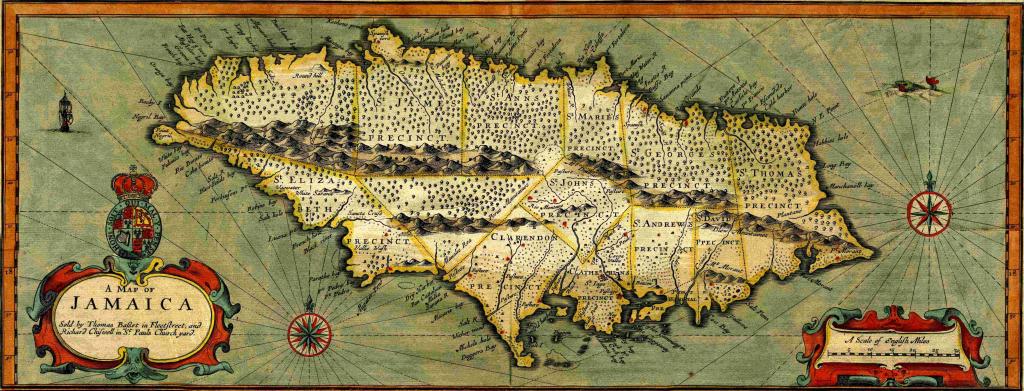 Карта 1676 года. Ямайка